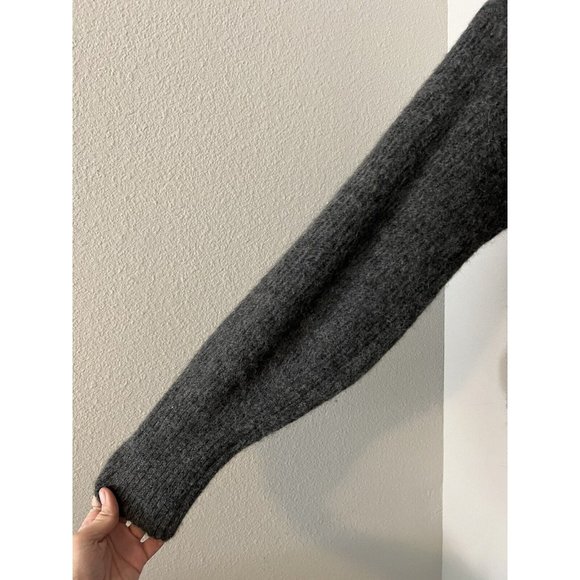Everlane Alpaca Blend Knit Charcoal Gray Button Down Cardigan Size Large - Picture 10 of 14